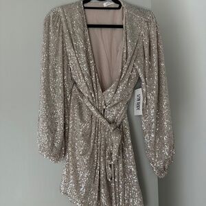 12th Tribe sequin wrap dress
